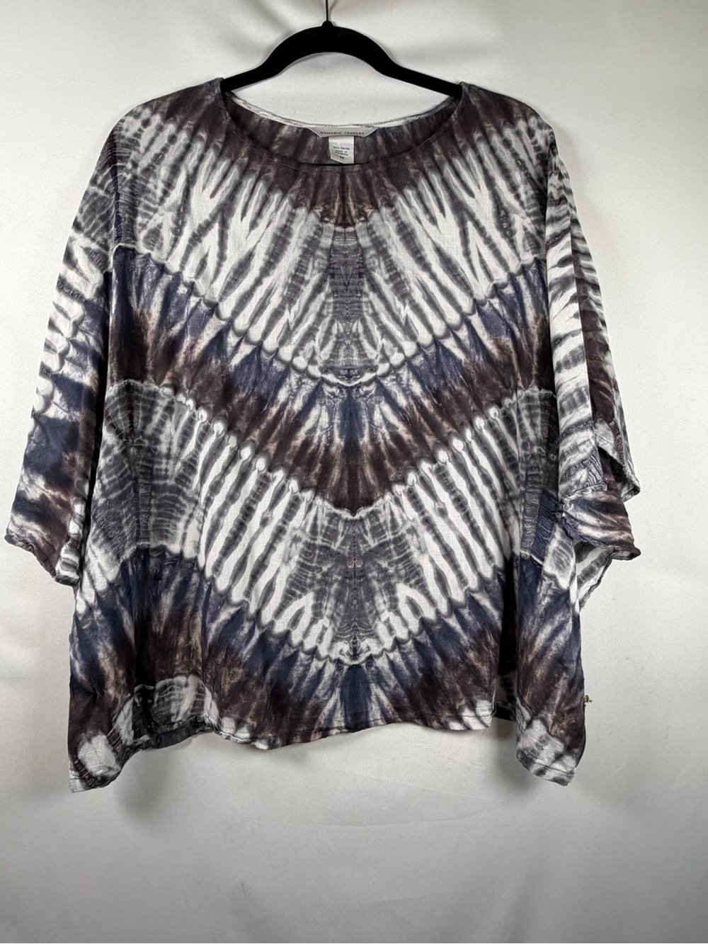 Nomadic Traders Shibori Tie Dye Oversized Rayon Tunic Top Size M